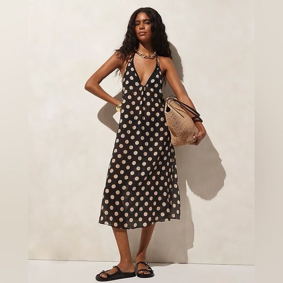 NWT J CREW Crinkle side-tie dress in dot print - Picture 3 of 9